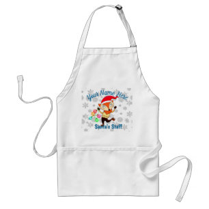 Santa's staflid dansend Fox Kerstmis op maat Standaard Schort
