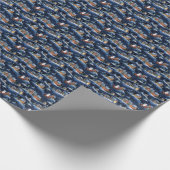 Santa's Starlit Mountain Journey: betoverde vorst Cadeaupapier (Hoek)