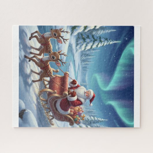 Santa's Starry Ride Through the Arctic Forest Legpuzzel (Horizontaal)