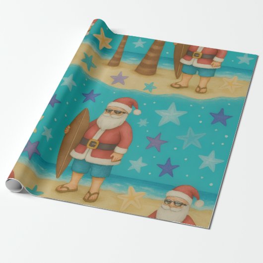 Santa's StarSurf Cadeaupapier