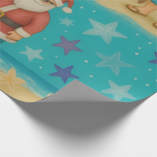 Santa's StarSurf Cadeaupapier (Hoek)