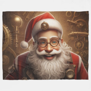 Santa's Steampunk Kerstmis Fleece Deken