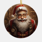 Santa's Steampunk Kerstmis Keramisch Ornament (Voorkant)