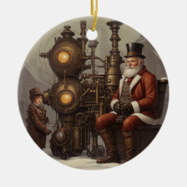 Santa's Steampunk Kerstmis Keramisch Ornament