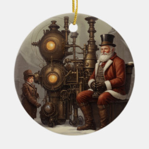 Santa's Steampunk Kerstmis Keramisch Ornament