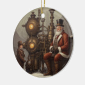Santa's Steampunk Kerstmis Keramisch Ornament (Links)