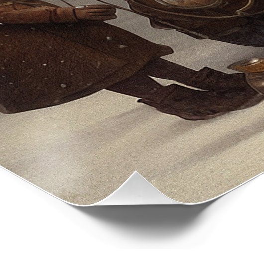 Santa's Steampunk Kerstmis Perfect Poster (Hoek)