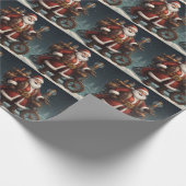 Santa's Steampunk Sleigh Cadeaupapier (Hoek)