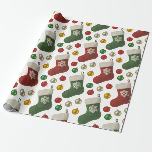 Santas Stocking Cadeaupapier (Uitgerold)