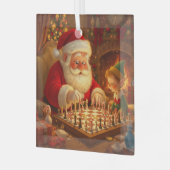  Santa's Strategy Session Glas Ornament (Voorkant links)