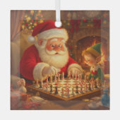  Santa's Strategy Session Glas Ornament (Voorkant)