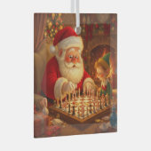  Santa's Strategy Session Glas Ornament (Voorkant Rechts)