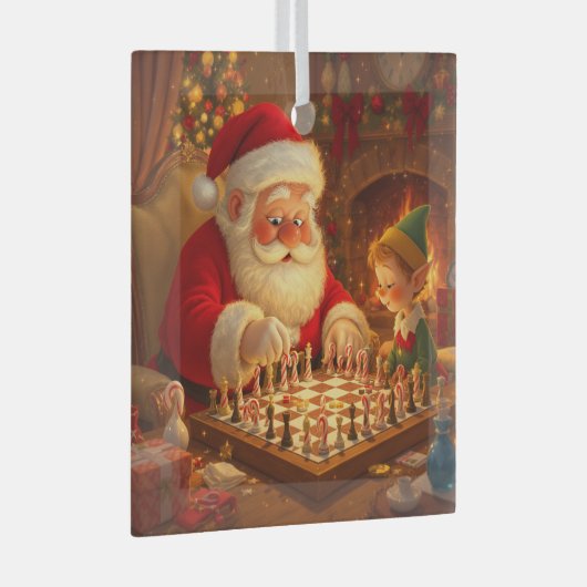  Santa's Strategy Session Glas Ornament (Voorkant Rechts)