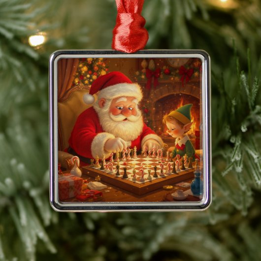  Santa's Strategy Session Metalen Ornament (Boom)