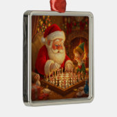  Santa's Strategy Session Metalen Ornament (Rechts)