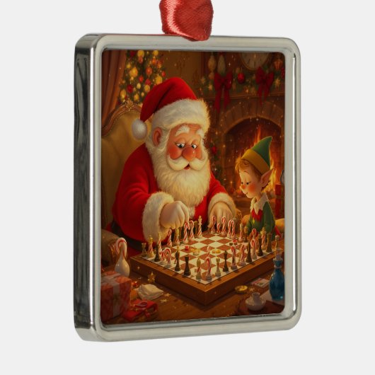  Santa's Strategy Session Metalen Ornament (Rechts)