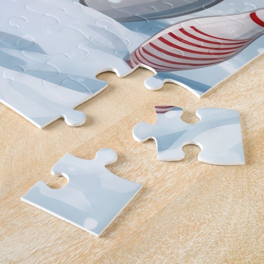 Santa's Strike! Christmas Candy Cane Bowling Legpuzzel (Zijkant)