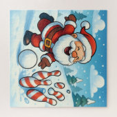 Santa's Strike! Christmas Candy Cane Bowling Legpuzzel (Horizontaal)