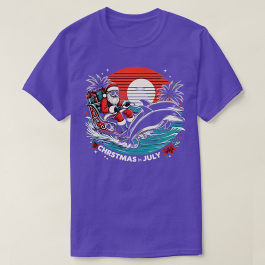 Santas Summer Splash Christmas in juli 2024 T-shir T-shirt (Design voorkant)