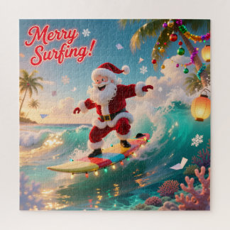Santa's Summer Surf Adventure Jigsaw Puzzle Legpuzzel