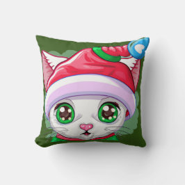 Santa's superkattenhelper voor kerstmis kussen