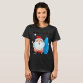 Santa's Surfing, Santa Christmas In July  T-shirt (Voorkant volledig)
