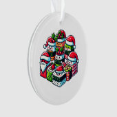 Santa's Sushi Delight - Feestelijke Kerstkunst Ornament (voorkant)