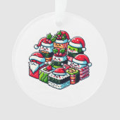 Santa's Sushi Delight - Feestelijke Kerstkunst Ornament (voorkant)