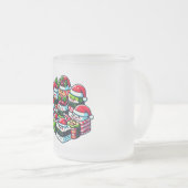 Santa's Sushi Delight Grappige feestelijke kerstku Matglas Koffiemok (Voorkant rechts)