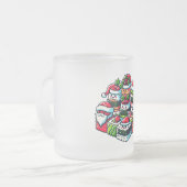 Santa's Sushi Delight Grappige feestelijke kerstku Matglas Koffiemok (Voorkant links)