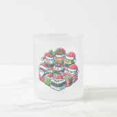 Santa's Sushi Delight Grappige feestelijke kerstku Matglas Koffiemok (Center)