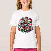 Santa's Sushi Delight Grappige feestelijke kerstku T-shirt (Voorkant)