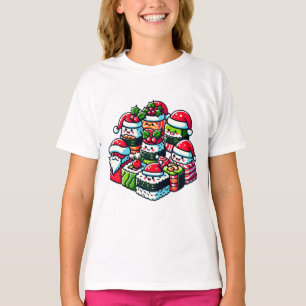 Santa's Sushi Delight Grappige feestelijke kerstku T-shirt