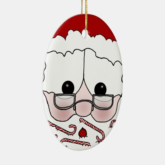 Santa's Sweet Cheeks-Candy Cane Baard Keramisch Ornament (Rechts)