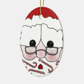Santa's Sweet Cheeks-Candy Cane Baard Keramisch Ornament (Links)