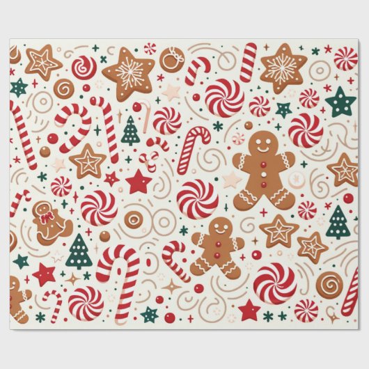 Santa's Sweets Cadeaupapier (Vlak)