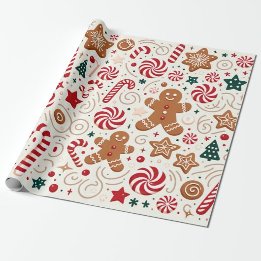 Santa's Sweets Cadeaupapier (Uitgerold)