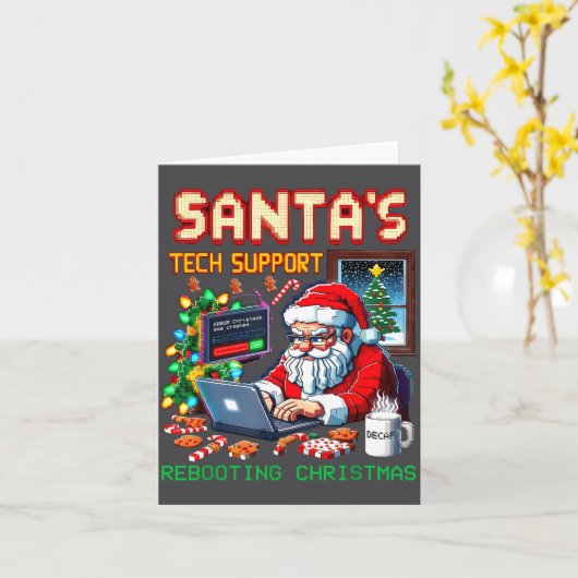 Santa's Tech Rebooting Pixel Support Kaart (Gele Bloem)