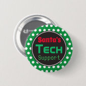 Santa's Tech Support Christmas Button Pin (Voorkant /achterkant)