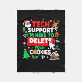 Santa's Tech Suprt Rebooting Christmas Computer Me Fleece Deken (Voorkant)