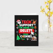Santa's Tech Suprt Rebooting Christmas Computer Me Kaart (Gele Bloem)