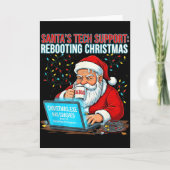 Santa's Tech Suprt_ Rebooting Christmas Funny Kaart (Voorkant)