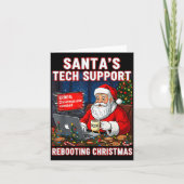 Santa's Tech Suprt_ Rebooting Christmas Funny Kaart (Voorkant)