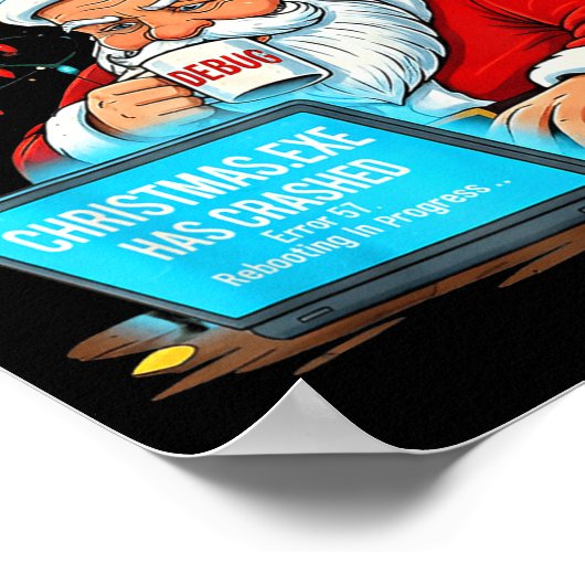 Santa's Tech Suprt_ Rebooting Christmas Funny  Poster (Hoek)