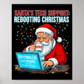 Santa's Tech Suprt_ Rebooting Christmas Funny  Poster (Voorkant)