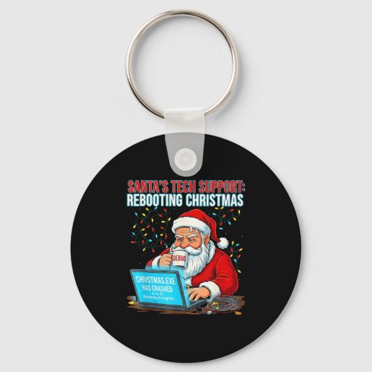 Santa's Tech Suprt_ Rebooting Christmas Funny  Sleutelhanger (Voorkant)