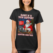 Santa's Tech Suprt_ Rebooting Christmas Funny T-shirt (Voorkant)