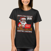 Santa's Tech Suprt_ Rebooting Christmas Funny T-shirt (Voorkant)