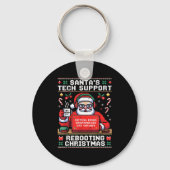 Santa's Tech Suprt Rebooting Christmas Ugly Santa Sleutelhanger (Voorkant)