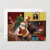 Santa's Teckel (b/r) Feestdagenkaart (Voorkant / Achterkant)